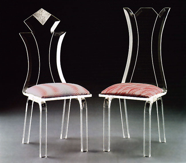 Diamond Acrylic Chair & Flower Acrylic Chair-image